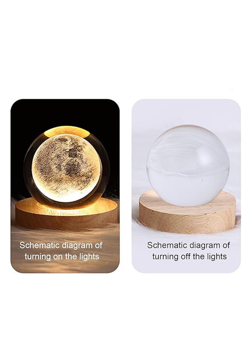(Galaxy) 3D Glass Crystal Ball Night Light with Wooden Base Fantasy Decorative LED Night Light Bedroom Decoration - Image 5